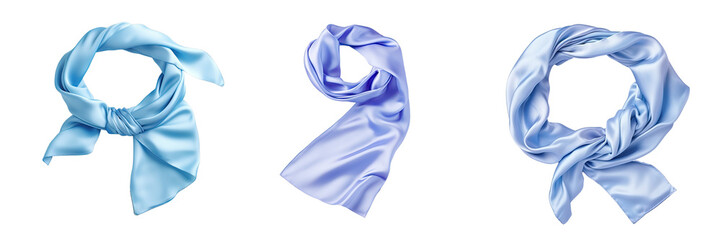 Png Set transparent background Female accessory Blue silk scarf
