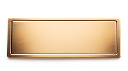 a gold rectangular sign with a white background