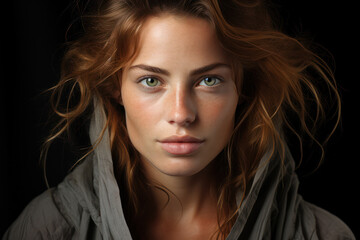 Naklejka premium Portrait of a woman. Generative AI.