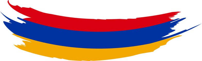 Naklejka premium Armenia Waving Flag Brush Stroke