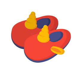 Two cozy slippers vector concept