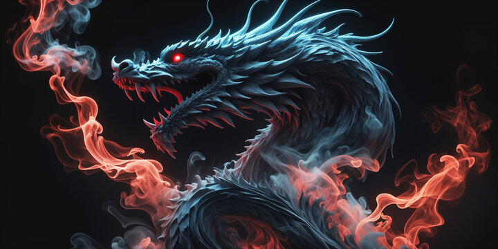 dragon fantasy artwork with stars and space background