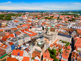 Augsburg old town aerial panoramic view