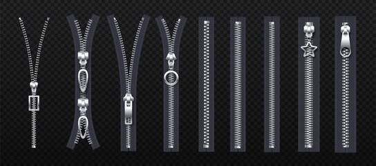Set of zippers vector