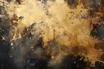Black and gold grunge background texture.