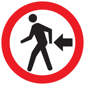 peatones a la izquierda, sr 19, se&ntilde;al, circular, circulo rojo, se&ntilde;alizaci&oacute;n, se&ntilde;al peatones, prohibido, se&ntilde;al&eacute;tica, transito, pictograma, se&ntilde;al&eacute;tica, se&ntilde;alizaci&oacute;n, circulo, icono, se&ntilde;al reglamentaria