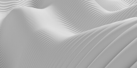 White abstract background with waves.  Stripe lines pattern