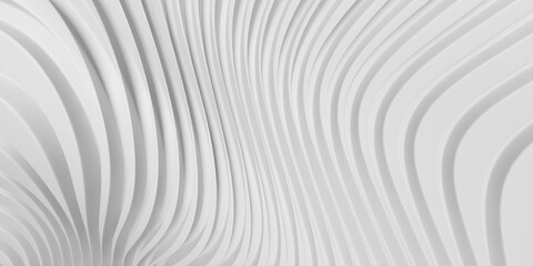 Fototapeta na wymiar White abstract background with waves. Stripe lines pattern