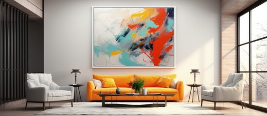 Modern living room interior with a blurred abstract effect