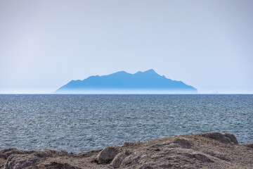 The Aegadian Islands in the Mediterranean Sea. View from Marsala town off the west coast of Sicily, Italy, Europe.