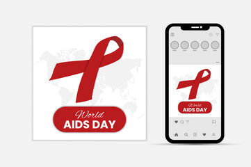 World aids day social media post design