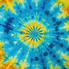 Fototapeta na wymiar yellow and blue Tie Dye Designs Patterns, spiral tie dye pattern abstract texture background.