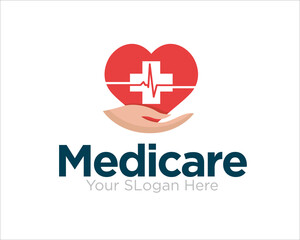 love medicare logo designs for medical service and clinic