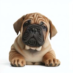Obraz premium Delightful Baby Bullmastiff Smile, Generative AI