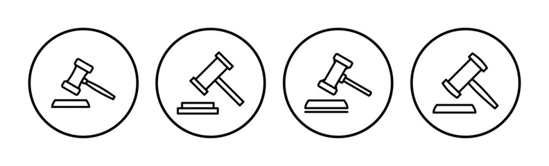 Gavel icon vector. judge gavel icon. auction hammer