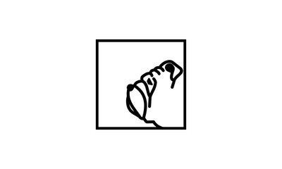 Bulldog Creative Monoline Simple Logo Design
