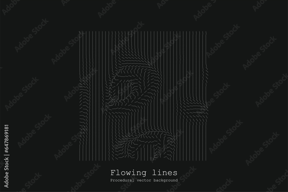 Poster abstract line matrix pattern. noise flow dynamic.