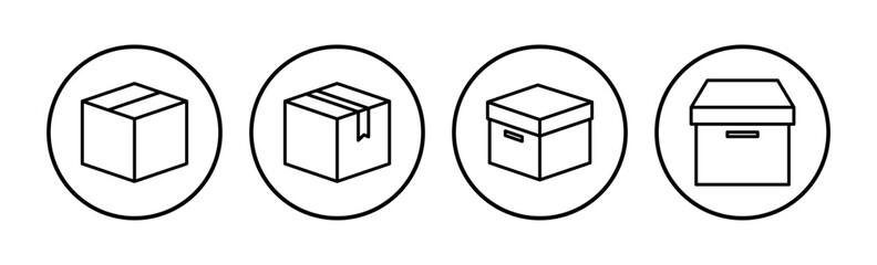 Box icon vector. Box sign. delivery package. parcel box.