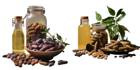 Png Set Beans and oil in a jar transparent background