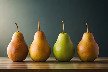 A symmetrical arrangement of perfectly ripe pears
