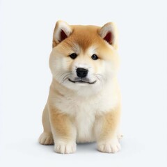 Cute Akita Pup in Focus, Generative AI