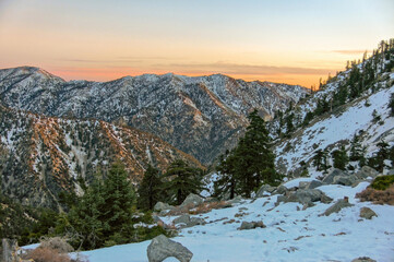 Winter views from Mt San Antonio summit, A.K.A. Mount Baldy or Old Baldy.
