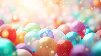 Fototapeta na wymiar Colorful balloons floating in the air, creating a joyful and festive atmosphere