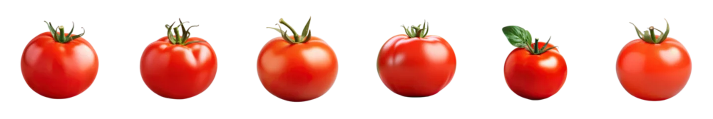 Fotobehang Png Set Fresh red tomato on a transparent background with clipping path © 2rogan