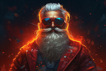 cool santa claus with eyeglasses. High quality photo