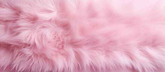 Flat lay view of a pink furry background