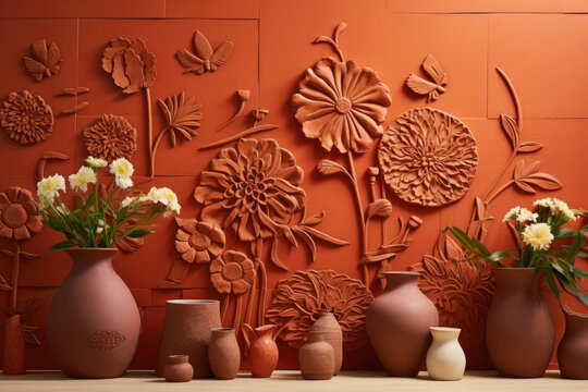 A creatively designed clay masterpiece, using terracotta to lend a distinct earthy charm.
