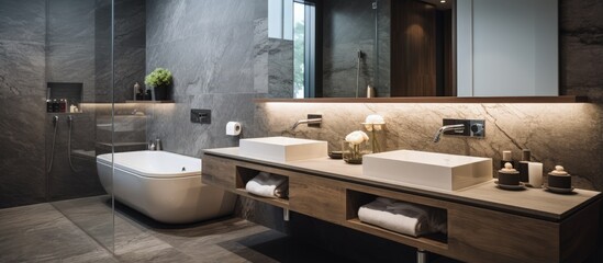 Contemporary lavish hotel bathroom design