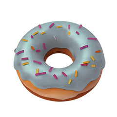 blue donut vector 3d, generative ai, donuts for design