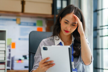 Financial Recession Struggles, stressed businessperson surrounded by declining charts and graphs, representing challenges faced by Finance People during economic downturns. Disappointment in Business