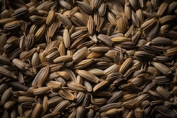 Close-Up of Cumin Seeds Arranged in a Beautiful Geometric Pattern - Spice and Culinary Art