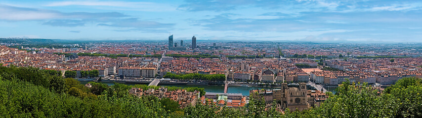 Fototapeta premium A panorama of the city of Lyon in France