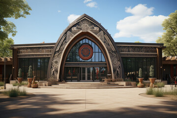 Fototapeta premium A community center hosting workshops on various cultural traditions. Generative Ai.