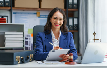 Pretty asian indian business woman as legal services across the board, legal consultant assisting clients with wide array of legal services and offerings, including appraisal and development support.