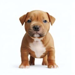 Baby Staffordshire Bull Terrier's Fluffy Fur, Generative AI