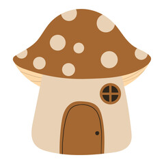 fairy tale house mushroom illustration