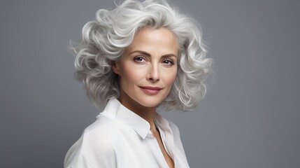 Fototapeta premium Smiling Blonde Businesswoman in Studio Portrait