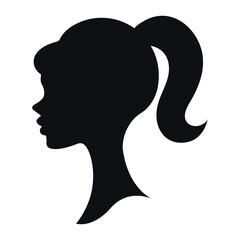 Woman icons. Pink doll. Pink doll icons. Silhouette of a woman in black color. Vector illustration