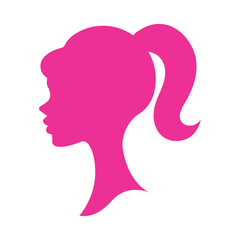 Fototapeta na wymiar Woman icons. Pink doll. Pink doll icons. Silhouette of a woman in pink color. Vector illustration