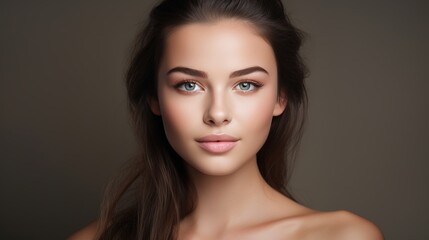 beautiful woman. Gorgeous spa model with flawless, spotless skin. Concept of youth and skin care