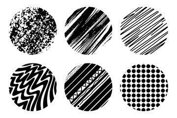 Set of Abstract Round, Hand drawn doodle shapes. vector illustration.