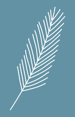 Simplified pine or fir branch silhouette, winter holidays design element, vector