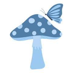 mushroom and butterfly