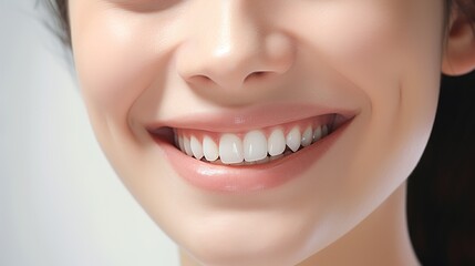 Fototapeta premium close up of a face with a smile. generative ai