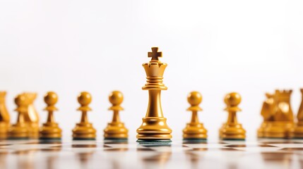 chess pieces on a chessboard on white background. generative ai
