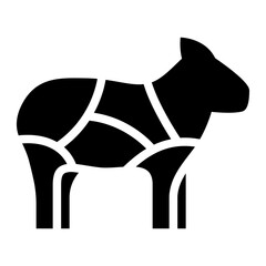 Lamb cut meat solid glyph icon